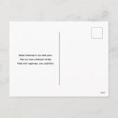 ベビーバニーの間のカラフル春の花イースター シーズンポストカード (裏面)