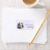 ベビーバニーの間のカラフル春の花イースター ラベル (インサイチュ)