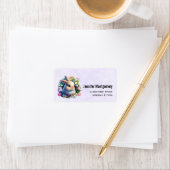 ベビーバニーの間のカラフル春の花イースター ラベル (インサイチュ)