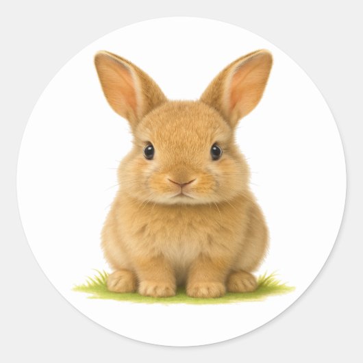 ベビーバニーインザグラス ラウンドシール (正面)