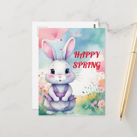 ベビーバニーイン春 ポストカード (正面/裏面インサイチュ)