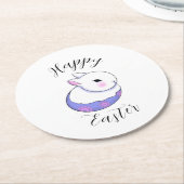 ベビーバニーイースター紙コースター ラウンドペーパーコースター (アングル)