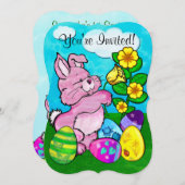 ベビーバニーイースター 招待状 (正面/裏面)