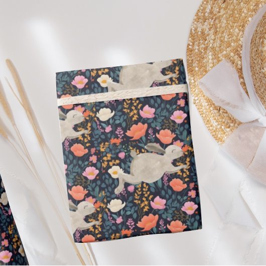 ベビーバニーウッドランドコテージコアベビーシャワー ラッピングペーパー