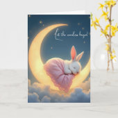 ベビーバニーオンザ三日月 カード (黄色い花)