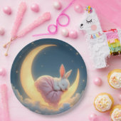 ベビーバニーオンザ三日月 ペーパープレート (パーティー)
