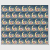 ベビーバニークレセントムーンに眠る ラッピングペーパー (フラット)