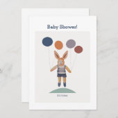 ベビーバニーバルーンシャワー招待状 招待状 (正面/裏面)