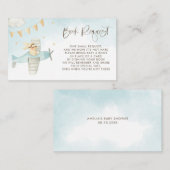 ベビーバニーパイロット飛行機ベビーシャワー予約リクエスト エンクロージャーカード (正面/裏面)