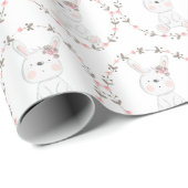 ベビーバニーパターンベビーシャワー ラッピングペーパー (ロールコーナー)