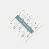 ベビーバニーパーソナライズされたベビーシャワー スタンダードカクテルナプキン (角)