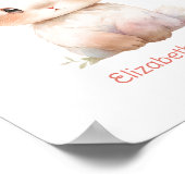 ベビーバニーピンクフローラモノグラム子供部屋ウォールアート ポスター (角)