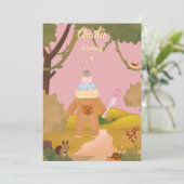 ベビーバニーフォレスト誕生日 招待状 (スタンド正面)