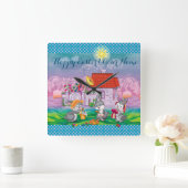 ベビーバニーリトル スクエア壁時計 (ホーム)