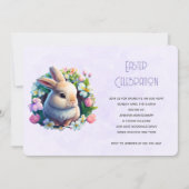 ベビーバニー春の花復活祭 招待状 (正面)