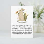 ベビーバニー赤ちゃんシャワー挿入カード用の本 招待状 (スタンド正面)