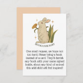 ベビーバニー赤ちゃんシャワー挿入カード用の本 招待状 (正面/裏面)