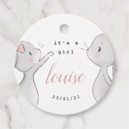 ベビーバニー赤ちゃんシャワー フェイバータグ