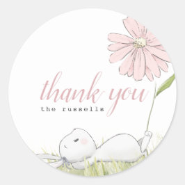 ベビーバニー赤ちゃんシャワー ラウンドシール