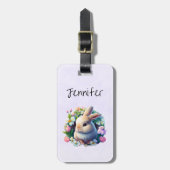 ベビーバニー間カラフル春の花 ラゲッジタグ