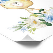 ベビーバニー、ウッドランド動物、ボホ、青い花 フォトプリント            (角)