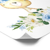 ベビーバニー、ウッドランド動物、ボホ、青い花 ポスター (角)