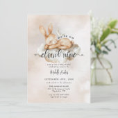 ベビーバニー | 水彩ベビーシャワー招待状 招待状 (スタンド正面)