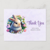 ベビーバニーin春の花サンキュー ポストカード (正面)