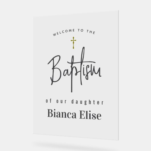 ベビーバプティスアクリルウェルカムサイン アクリルサイン (傾斜)