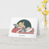 ベビーバプティスマグリーティングカードエンジェルタッキングベビー カード (黄色い花)