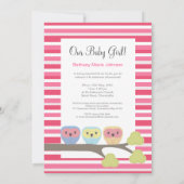 ベビーバプティスマス《キリスト教》洗礼式や命名式ピンクオールズフォト招待状 招待状 (裏面)