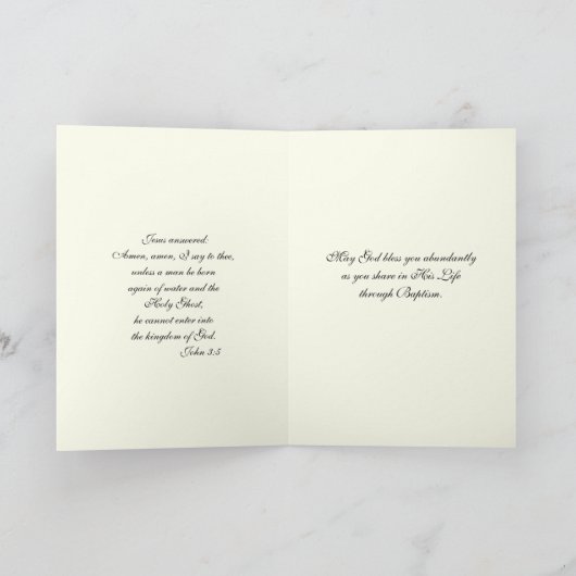 ベビーバプティスマル《キリスト教》洗礼式や命名式宗教ヴァージンメアリー カード (内部)