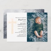 ベビーバプテカスタムス写真宗教儀式 招待状 (正面/裏面)