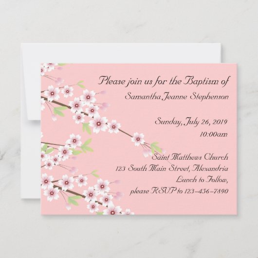 ベビーバプテスマ招待状 招待状 (正面)