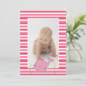 ベビーバプテスマ《キリスト教》洗礼式や命名式ピンクドルフィンフォト招待状 招待状 (スタンド正面)