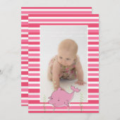 ベビーバプテスマ《キリスト教》洗礼式や命名式ピンクドルフィンフォト招待状 招待状 (正面/裏面)