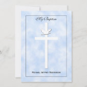 ベビーバプテスマ《キリスト教》洗礼式や命名式招待状ボーイ招待状 招待状 (正面)