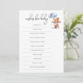 ベビーバルーズが赤ちゃんシャワーゲームカードを希望 招待状 (スタンド正面)