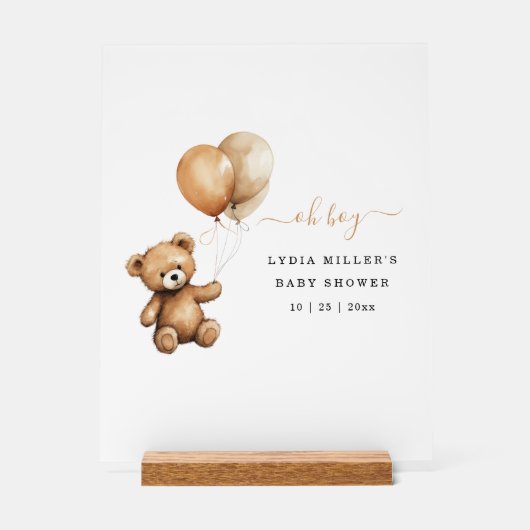 ベビーバルーズベビーシャワー男女兼用 アクリルサイン (正面)