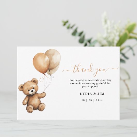 ベビーバルーズベビーシャワー男女兼用 サンキューカード (スタンド正面)