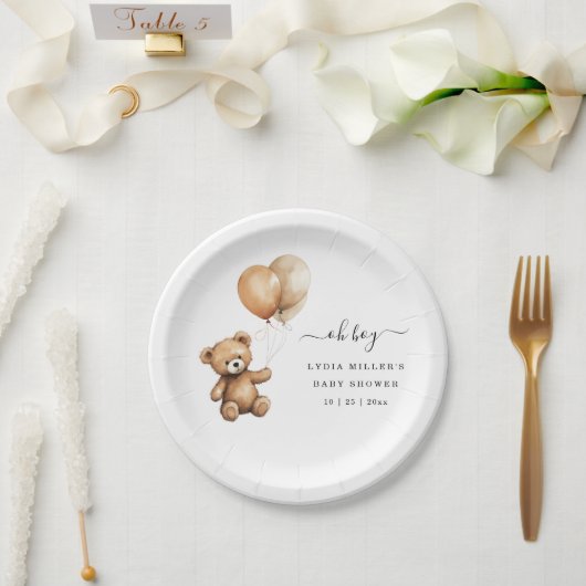ベビーバルーズベビーシャワー男女兼用 ペーパープレート (ウェディング)