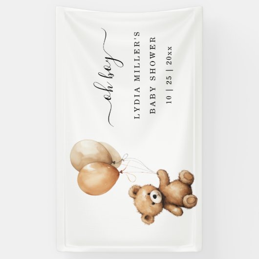 ベビーバルーズベビーシャワー男女兼用 横断幕 (縦)