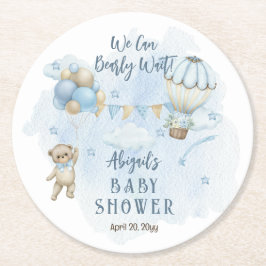ベビーバルーズボーイバーリーベイビーシャワー待ち ラウンドペーパーコースター