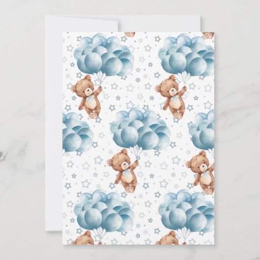 ベビーバルーズボーイバーリーベイビーシャワー待ち 招待状 (裏面)