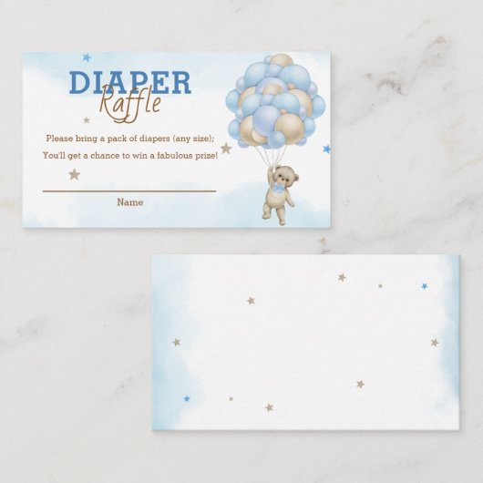 ベビーバルーンベビーシャワーおむつラッフル エンクロージャーカード (正面/裏面)