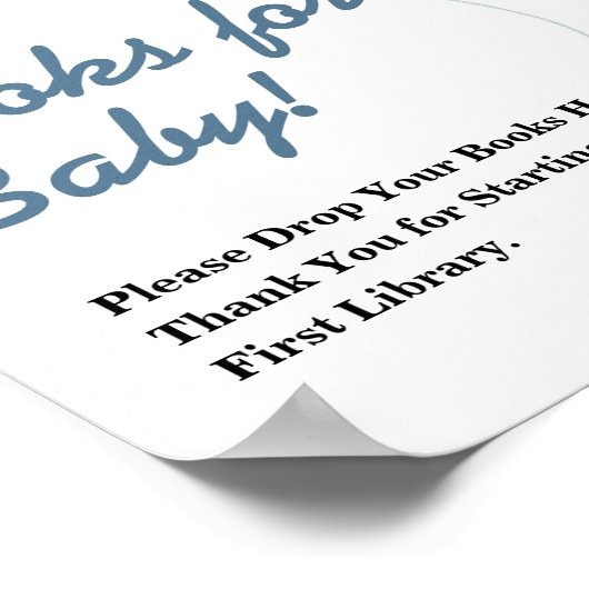 ベビーバルーンユーカリ赤ちゃんシャワー標識用の本 ポスター (角)