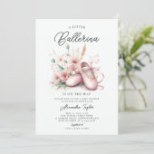 ベビーバレリーナシューズ山花かわいい女の子シャワー 招待状 (スタンド正面)