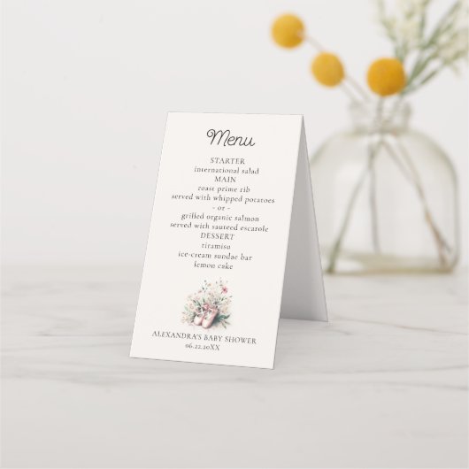 ベビーバレリーナシューズ山花ガールシャワーメニュー ロイヤリティカード (裏面)