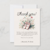 ベビーバレリーナシューズ山花リボンガールシャワー サンキューカード (正面)