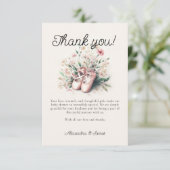 ベビーバレリーナシューズ山花リボンガールシャワー サンキューカード (スタンド正面)